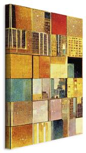 Obraz XXL Abstraktní čtverce - geometrická kompozice v Klimtově stylu