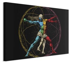 Obraz XXL Vitruviánský atlet - kompozice inspirovaná da Vinciho dílem