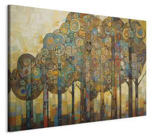 Obraz XXL Mozaikový les - abstrakce s motivem lesa generovaná umělou inteligencí