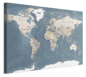 Obraz XXL Retro mapa světa - historická politická mapa ve vybledlých barvách