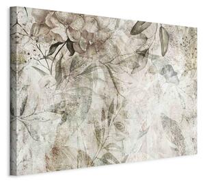 Obraz XXL Krásné pozadí - květinový motiv na starém povrchu v barvách patiny