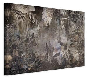 Obraz XXL Tajemná džungle - hnědá kompozice plná divoké vegetace