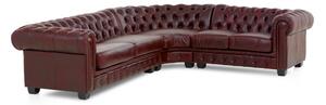 Massive home | Rohová sedací souprava Chesterfield z pravé kůže - červená
