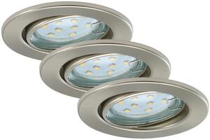 BRI 7225-032 3ks sada LED vestavné svítidlo, pr. 8,6 cm, 3 W, matný nikl - BRILONER