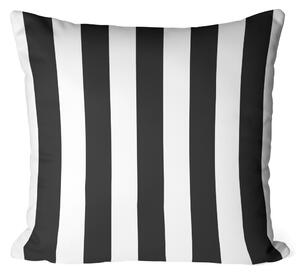 Polštář z mikrovlákna Zebra - minimalistická kompozice černých a bílých pruhů