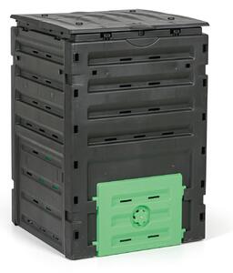 Plastový zahradní kompostér, 450 l, černý/zelený
