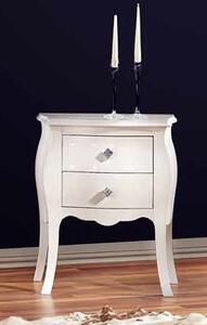 Luxusní noční stolek Swarovski bílé a lesklé barvy Mdum