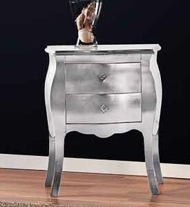 Luxusní noční stolek Swarovski, s aplikací stříbrné fólie Mdum