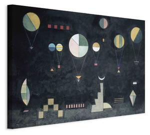 Obraz XXL Mělká hloubka - kompozice Wassilyho Kandinského na tmavém pozadí