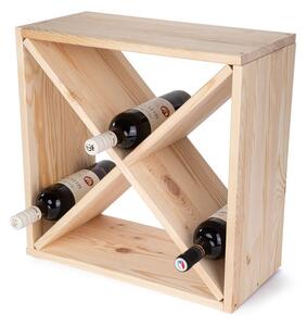 Police na víno dřevěná 47 x 47 x 23 cm