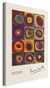 Obraz XXL Barevná studie - čtverce se soustřednými kruhy, Kandinskij