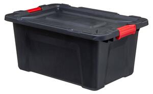 Plastový úložný box s víkem, odklápěcí, antracitový, 55 l