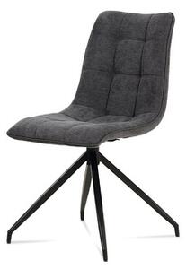 Autronic HC-396 GREY2 - Jídelní židle, šedá látka + ekokůže, kov antracit