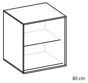 Komoda TABLET 5, 80x94x45, bílá/černé sklo