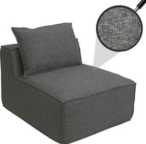 Křeslo/písluenství k pohovce HWC-O54, lounge chair alounné křeslo stední ást, látka/textil (300g/m²) 63x75x97cm tmav edá