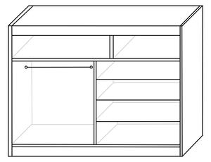 Šatní skříň STALIN IV, 180x215x58, bílá/artisan