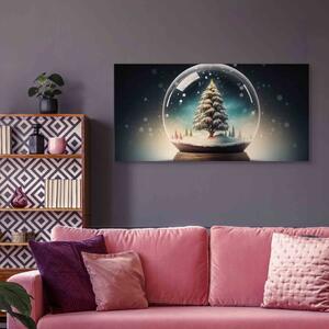 Obraz Zimní říše divů - zasněžený stromek v křišťálové kouli