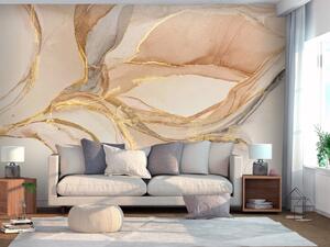 Fototapeta Desert Abstraction - Beige Composition Imitating Marble