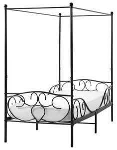 Postel s baldachýnem Kov SORMERY 90 x 200 cm Černá
