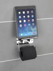 Držák na toaletní papír + police tablet , smartphone , 2 v 1, WENKO