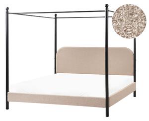 Postel s baldachýnem Buklé DANNEMOIS 180 x 200 cm Taupe