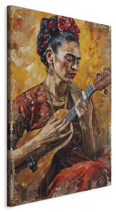 Frida Kahlo - Portrait of a Woman Playing the Ukulele in Brown Tones [Large Format]