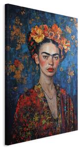 Portrait of Frida - Klimt-Style Composition on a Dark Blue Background [Large Format]