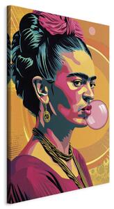 Frida Kahlo - Portrait of a Woman With Bubble Gum in Pop-Art Style [Large Format]