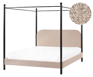 Postel s baldachýnem Buklé DANNEMOIS 160 x 200 cm Taupe