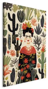 Frida Kahlo - Portrait of the Artist Amid Desert Flora Full of Cacti [Large Format]
