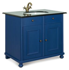 Modrá koupelnová skříňka s žulovou deskou IDART 0067 G