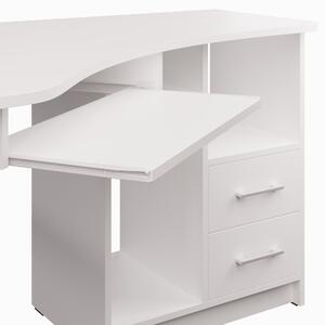 Rohový psací stůl JANA levá, bílá