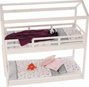 Montessori patrová postel, bílá, 90x200, Zefire Mdum