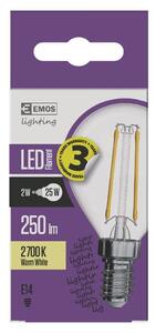 LED žárovka Emos Z74235, E14, 2W(25W), kulatá, teplá bílá