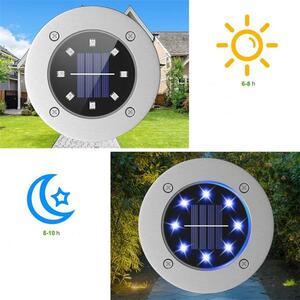 Bluegarden - LED solární lampa - chrom/pestrá - P60056