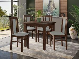 Jídelní stůl se 4 židlemi - AL27, Barva dřeva: ořech-L, Potah: Hygge D91 Mirjan24 5903211289262
