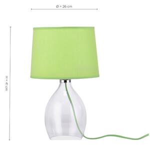 LEUCHTEN DIREKT Stolní lampa ze skla ve tvaru vázy se zeleným stínítkem LD 11026-43