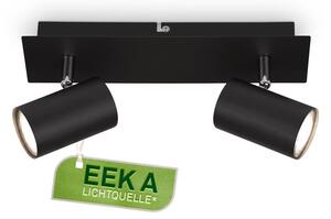 BRILO 2840025 Isil A LED stropní bodové svítidlo, třída A, 2-ramenné, 50.000h, nastavitelné, černá - BRILO
