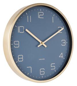 KARLSSON Nástěnné hodiny Gold Elegance modré 30 × 4 cm
