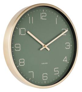 KARLSSON Nástěnné hodiny Gold Elegance zelené 30 × 4 cm