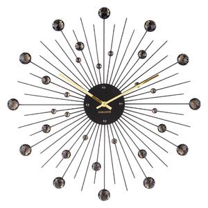 KARLSSON Nástěnné hodiny Sunburst velké černé krystaly ∅ 50 cm