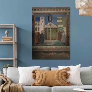 Reprodukce obrazu Obyčejný muž vzdává hold svatému Františkovi na náměstí v Assisi