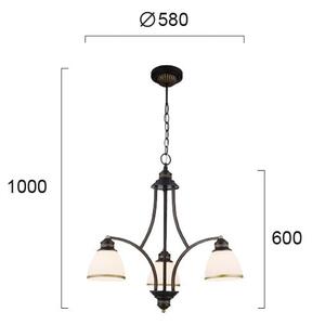 Lustr na lanku CLAIR 3xE27/60W/230V pr. 58 cm bronzová