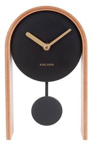 KARLSSON Světle hnědé stolní hodiny Smart Pendulum 25 × 15× 7cm