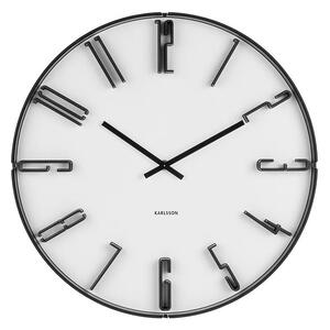 KARLSSON Nástěnné bílé hodiny Sentient ∅ 40 × 2 cm