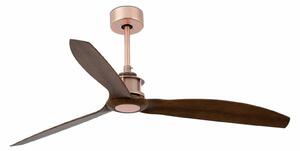 FARO JUST FAN M, měď/dřevo, stropní ventilátor s DC motorem