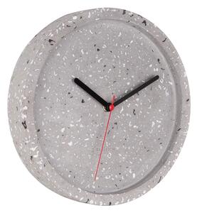 KARLSSON Nástěnné šedé kameninové hodiny Tom Tarazzo ∅ 26 × 5 cm