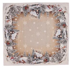 Tegatex Gobelínový ubrus - Vánoční chenille Chaloupka v zasněžené krajině Velikost: 40*100 cm