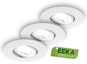 BRILO 7989036 3ks sada LED vestavné bodové svítidlo EEK A 90mm, nastavitelné, ploché, 2W, 4000K, bílé - BRILO