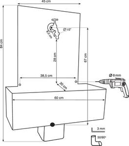 Zahradní umyvadlo MIAMI 60 cm – béžové